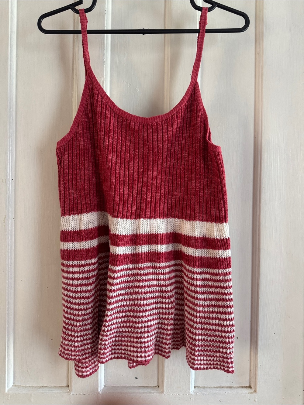 Moth Red and White Striped Knit Cami